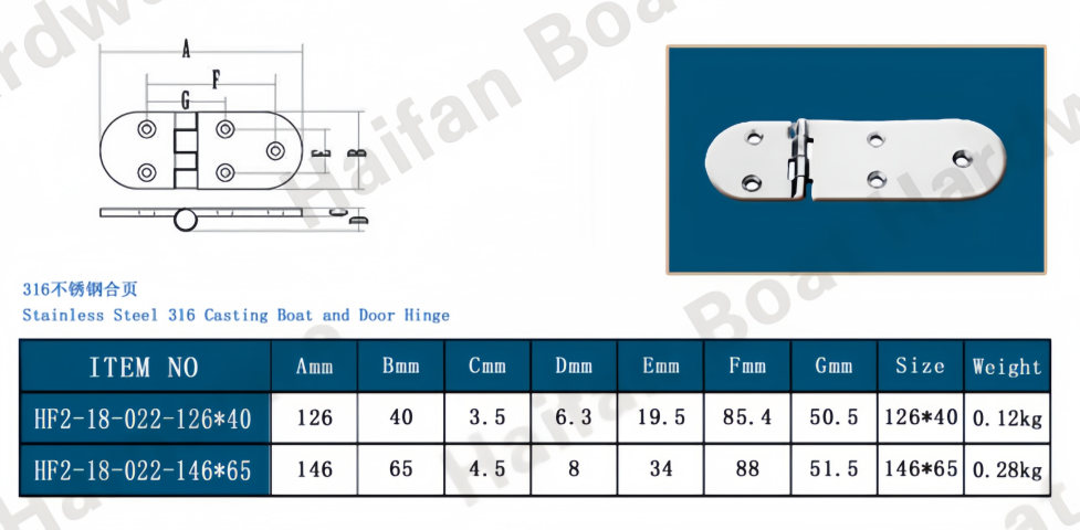 Marine-Grade Cast Asymmetric Short-Side Oval Door Hinge