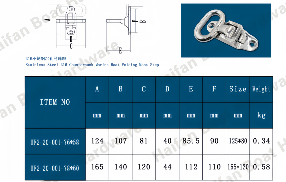 Marine Boat Folding Mast Step