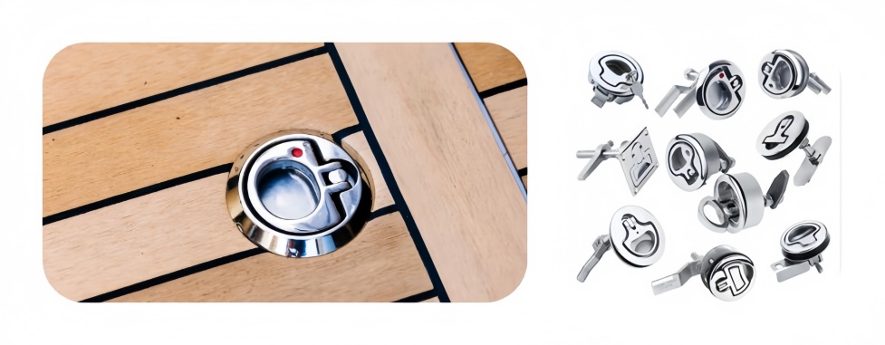 Round Marine Flush Cam Latch with a Turning Lift Handle Round Marine Flush Cam Latch with a Turning Lift Handle