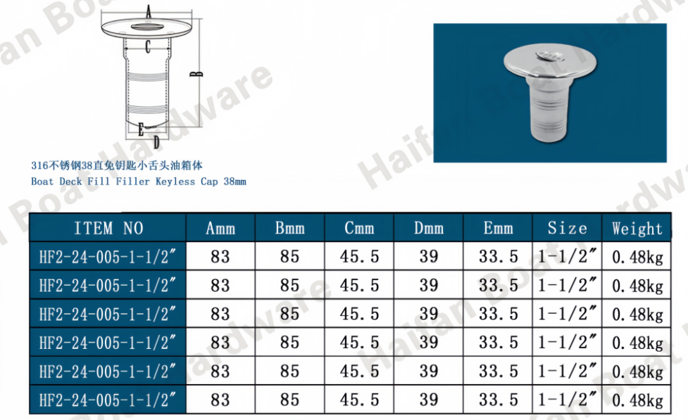 Marine Hardware 38mm Boat Fuel Diesel Gas Water Deck Filler with Keyless Marine Hardware 38mm Boat Fuel Diesel Gas Water Deck Filler with Keyless