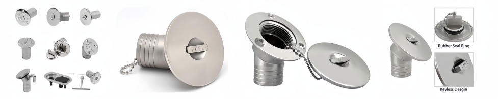 Keyless 38mm Boat Fuel Deck Fill Filler Big Cap Angled Neck