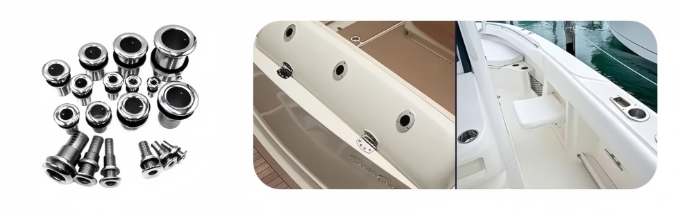 Half Thread Boat Thru Hull Fitting Marine Deck Drain Outlet Half Thread Boat Thru Hull Fitting Marine Deck Drain Outlet