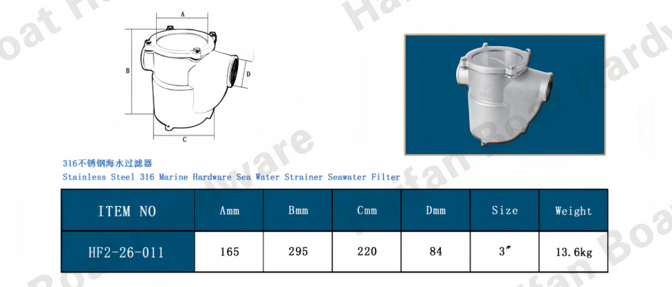Low-Profile Marine Raw Water Sea Strainer Low-Profile Marine Raw Water Sea Strainer