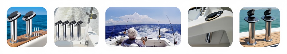 Welded Fixed Marine Fishing Rod Holder Tube without a Mounting Blade
