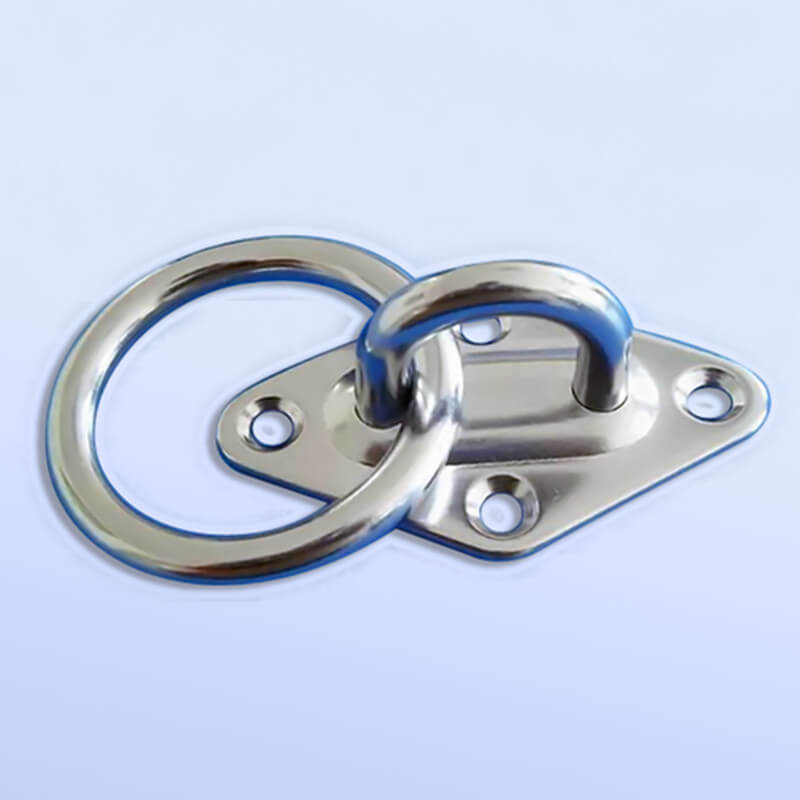 Stainless Steel Diamond Base Pad Eye Plate with Ring