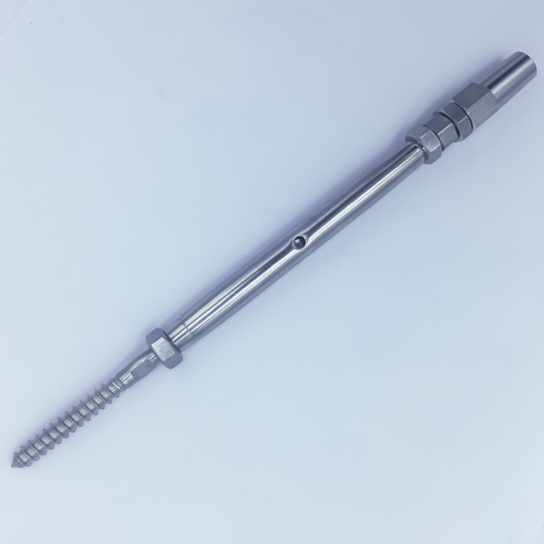 Swageless Turnbuckle Tensioner with Lag Screw for Cable Railing