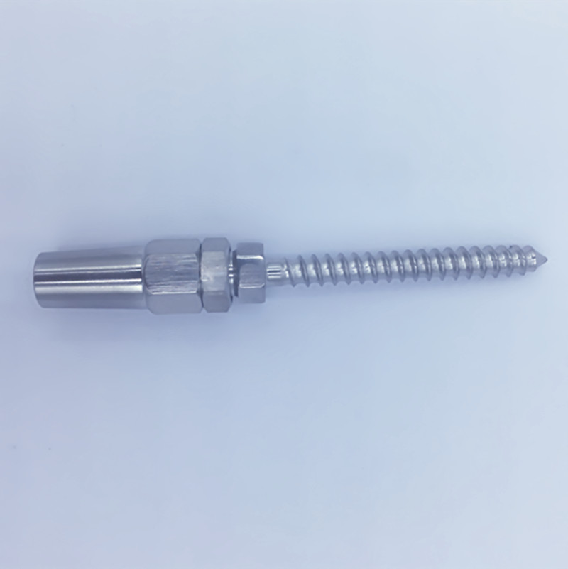 Swageless Lag Screw Stainless Steel For cable size 1/8" 