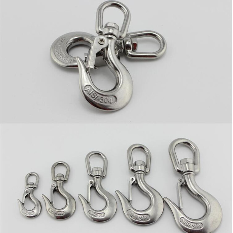 Heavy Duty Swivel Eye Hook with Latch