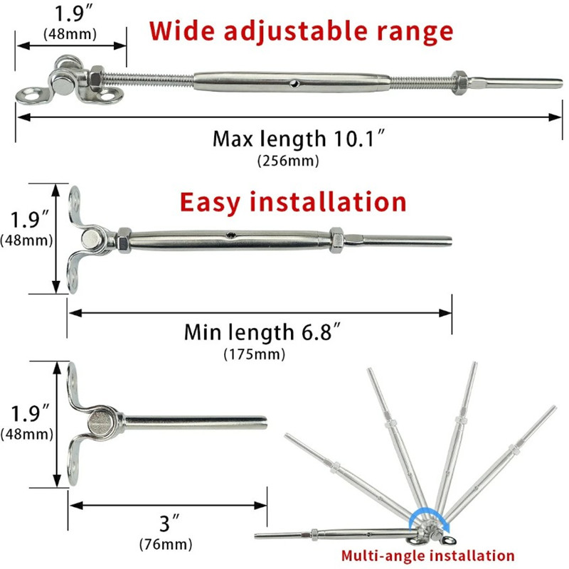 Stainless Steel Cable Railing Toggle Kits Fitting