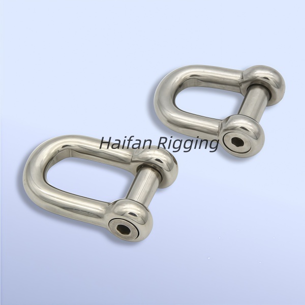 Stainless Steel D Shackle with Flush Allen Key Pin