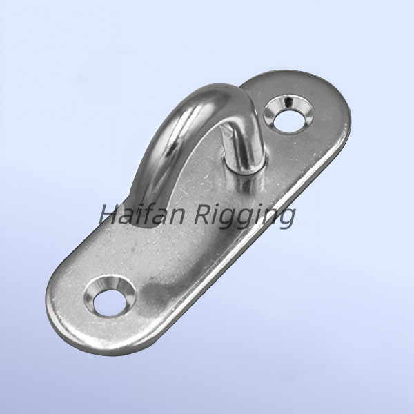 Stainless Steel Oblong Pad Eye Plate with Open Hook