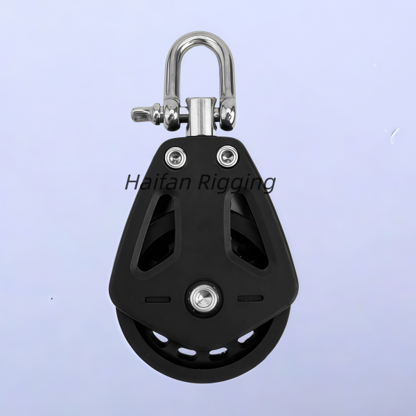 Heavy Pulley Block Single Pulley Rotating Grille Sailboat Marine Single Sailing Block with D shackle