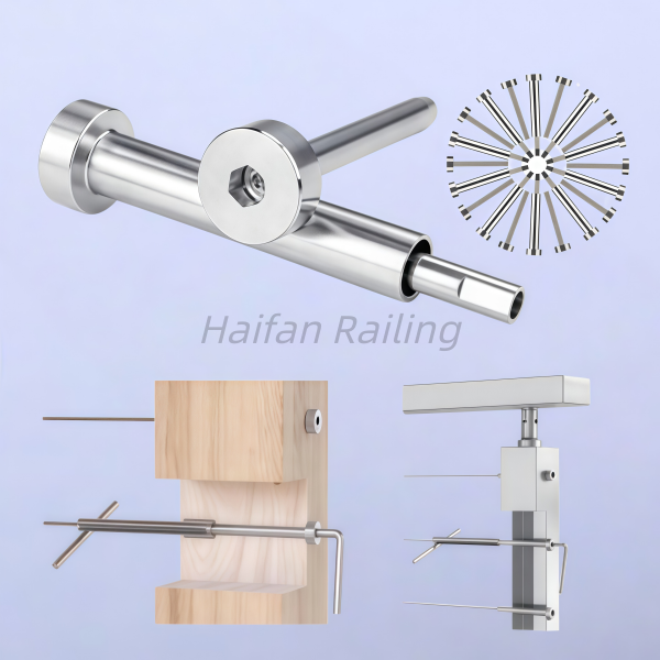 Invisible Cable Railing Receiver and Swage Stud End Kit