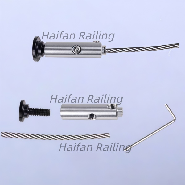 Black Invisible Swageless Cable Railing Tensioner