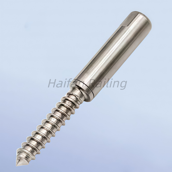 Cable Railing Hardware Swageless Push Lock with Lag Screw Terminal