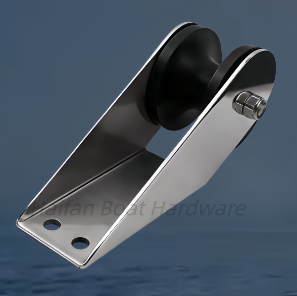 Black Single Wheel Steel Plate Anchor Roller