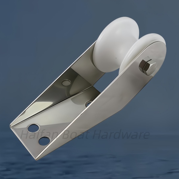 White Single Wheel Steel Plate Anchor Roller