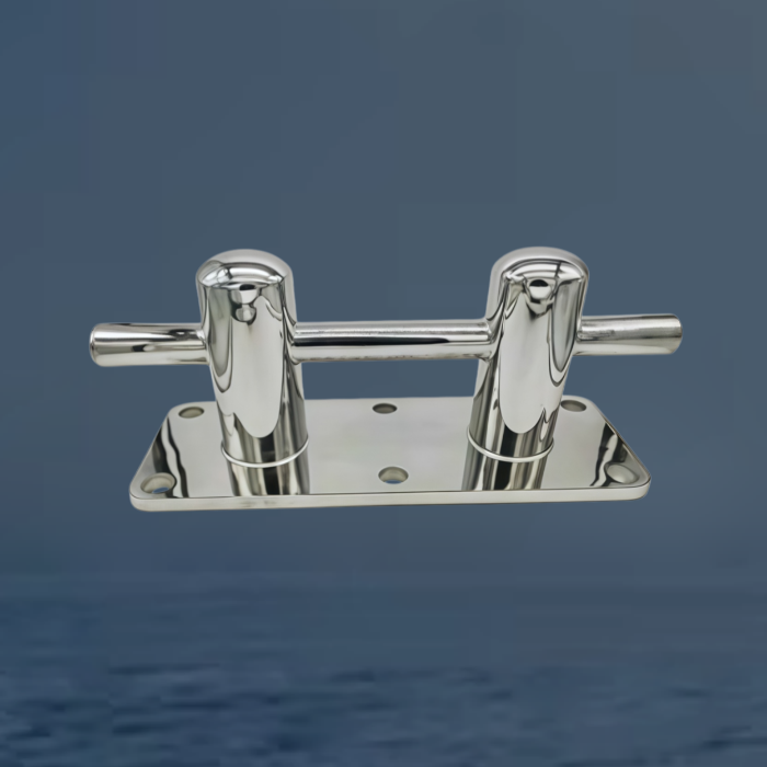 Round Cap Double Cross Cable Mooring Bollard 