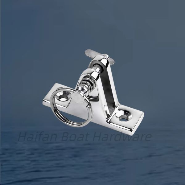 90-Degree Bimini Top Deck Hinge with a Spring-Loaded Quick-Release Pin
