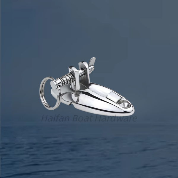 Bimini Top Swivel Deck Hinge with a Quick-Release Spring Pin Assembly