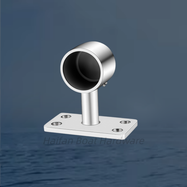 90-Degree Rectangular-Base Handrail End-Cap Stanchion Bracket