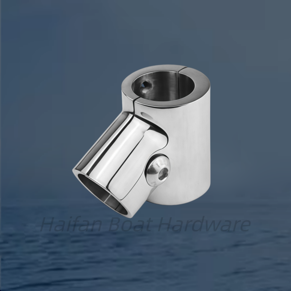 Marine 60-Degree Hinged Split Tee Rail Fitting