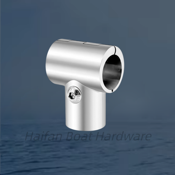 Marine 90-Degree Hinged Split Tee Rail Fitting