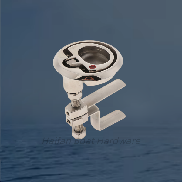 Round Marine Flush Cam Latch with a Turning Lift Handle