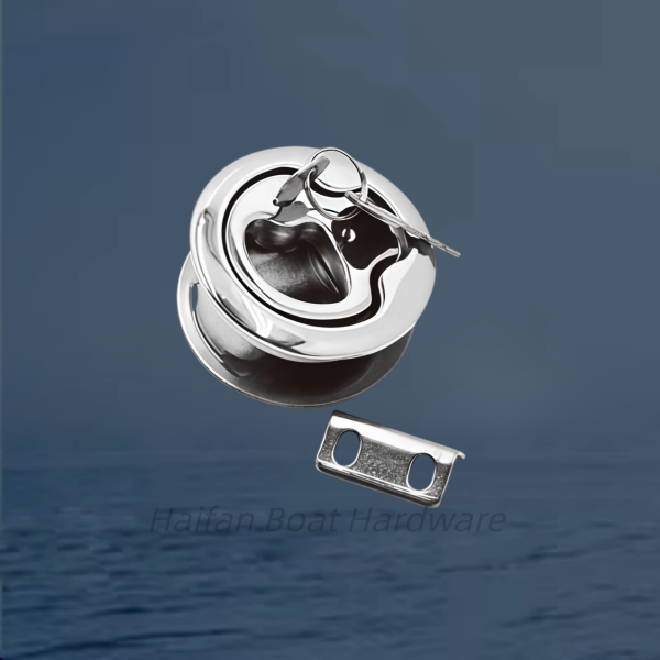 Marine-Grade Round Flush Pull Slam Latch with Key