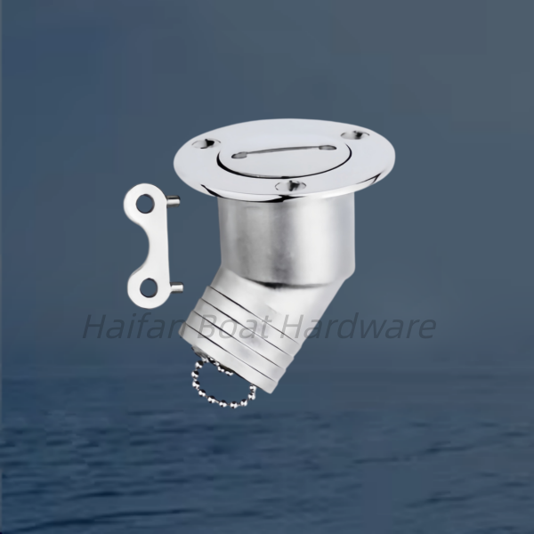 50mm Boat Deck Fill Filler Flip Cap Angled Neck with Key