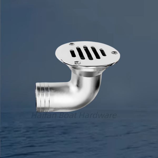 Integrated 90-Degree Elbow Boat Deck Floor Drain