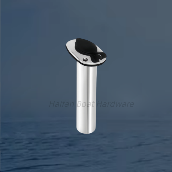 Flush Mount Rod Holder with Black PVC Liner and Cap