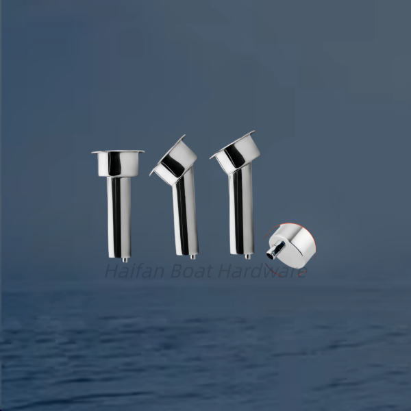Flush-Mount Combination Fishing Rod and Beverage Cup Holder with an integrated bottom drain fitting
