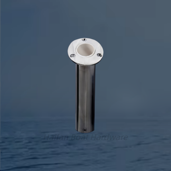 Flush Mount Fishing Rod Holder with a White Protective Inner Bushing Liner